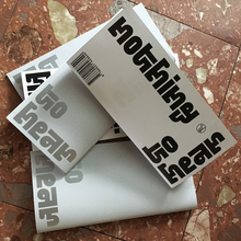 <cite>Nothing to hear</cite> booklet and exhibition poster