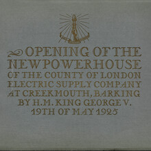 <cite>Opening of the New Power House at Creekmouth, Barking </cite>