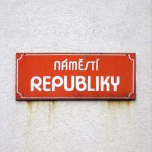 <span>Náměstí Republiky sign, <span>Pardubice</span></span>