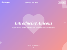 Anicons – Animated Color Icon Font website