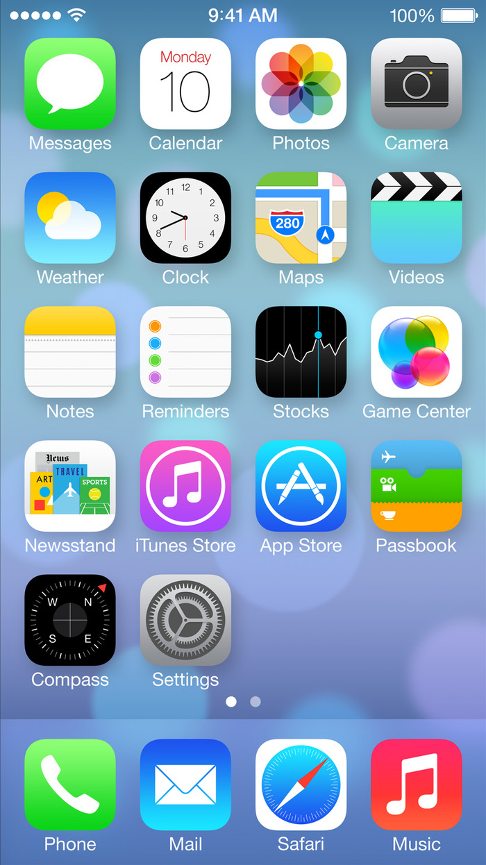 Other than the Calendar, Clock, and Maps apps, Newsstand is the only icon with type and a consipucuous showcase of multiple typefaces.