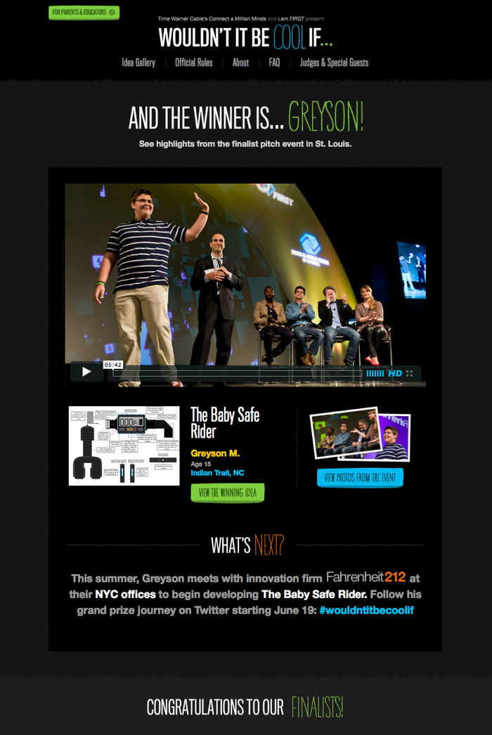 “Wouldn’t It Be Cool If” website 2