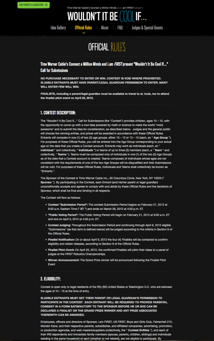 “Wouldn’t It Be Cool If” website 3