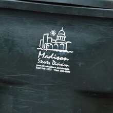 Madison Streets Division recycling bin