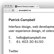 Patrick Campbell Personal Site