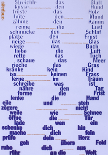 Edition Onepage N°19, “Gedicht gegen die Angst”