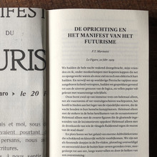 <span>F.T. Marinetti – <cite>Futuristische Manifesten</cite> (Letterwerk)</span>