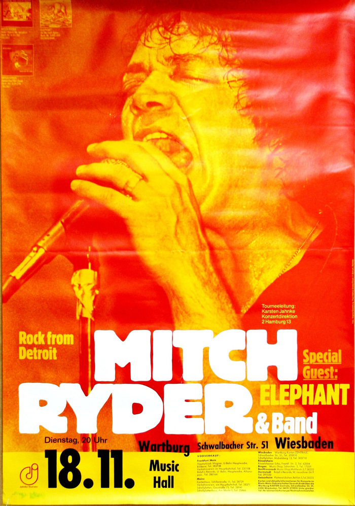 Mitch Ryder &amp; Band concert poster