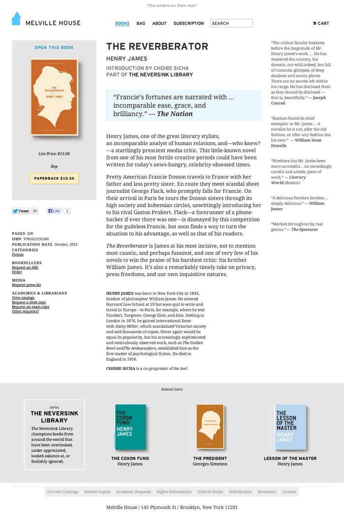 Melville House Website 1