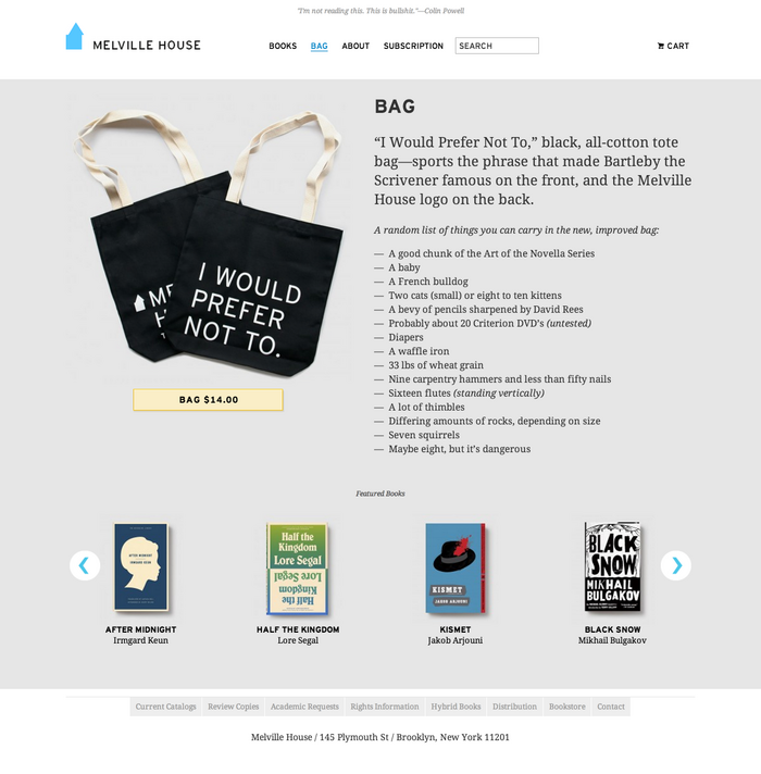 Melville House Website 3