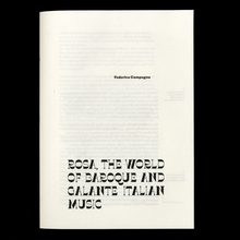 Opuscolo Editions #1, <cite>Rosa, the World of Baroque and Galante Italian Music</cite> by Federico Campagna