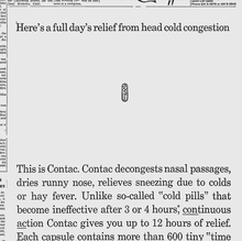 Contac ad: “Here’s a full day’s relief…”