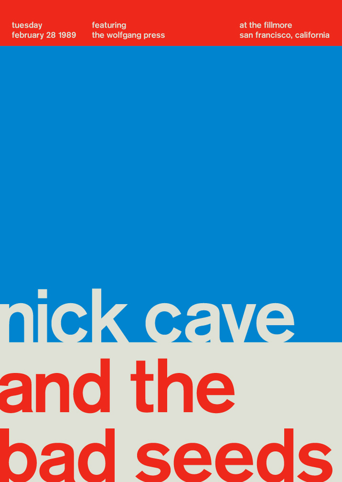 Nick Cave and the Bad Seeds at the Fillmore, 1989