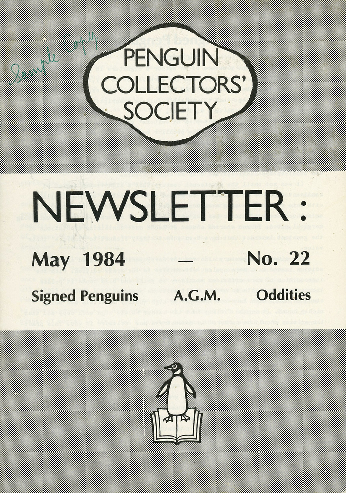 Penguin Collectors’ Society Newsletter, No. 22, May 1984