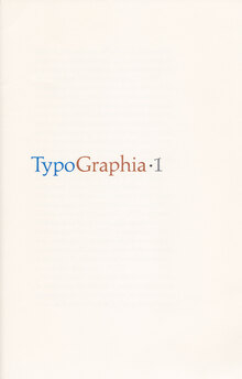 <cite>Typographia·1</cite>, The Adagio Press