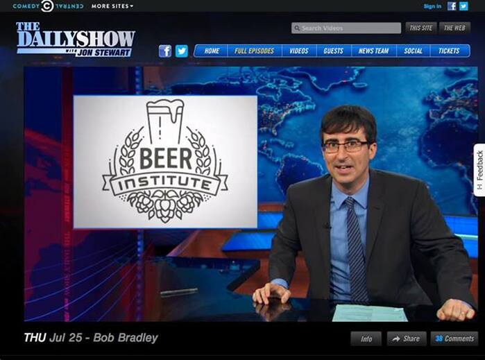 The logo starred in a segment on The Daily Show.