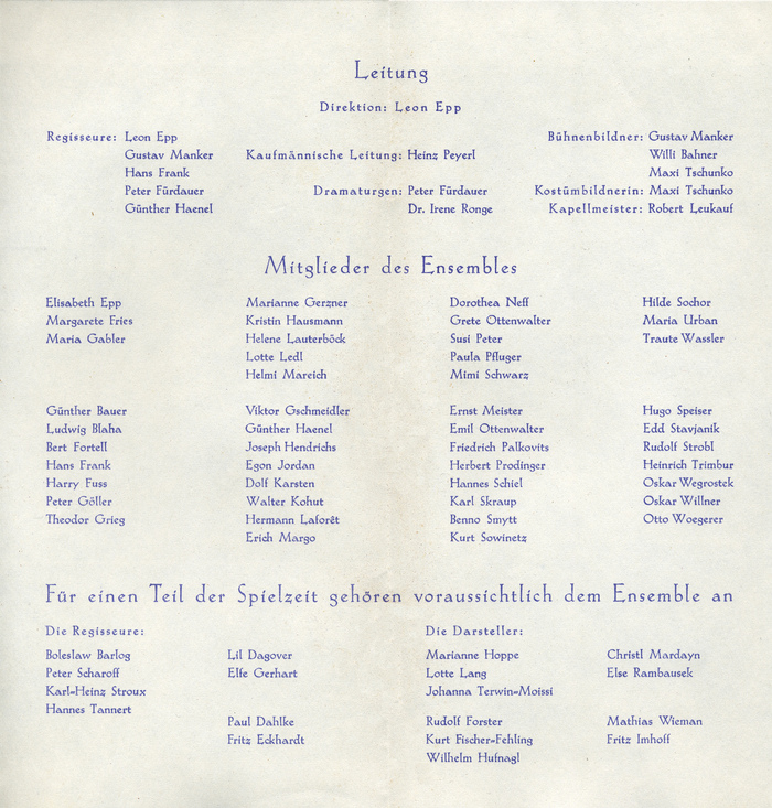 Programmheft Volkstheater Wien 4