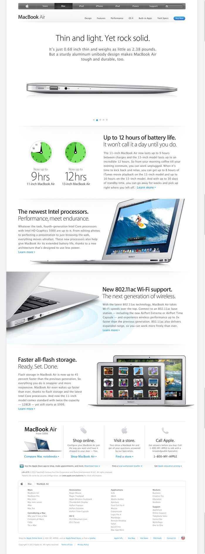 Apple sometimes uses an ultra thin weight of Myriad that is lighter than anything commercially available. I suppose they had one custom made to emphasize the &ldquo;weightlessness&rdquo; of the MacBook Air. This style of Myriad is also used elsewhere on Apple.com.