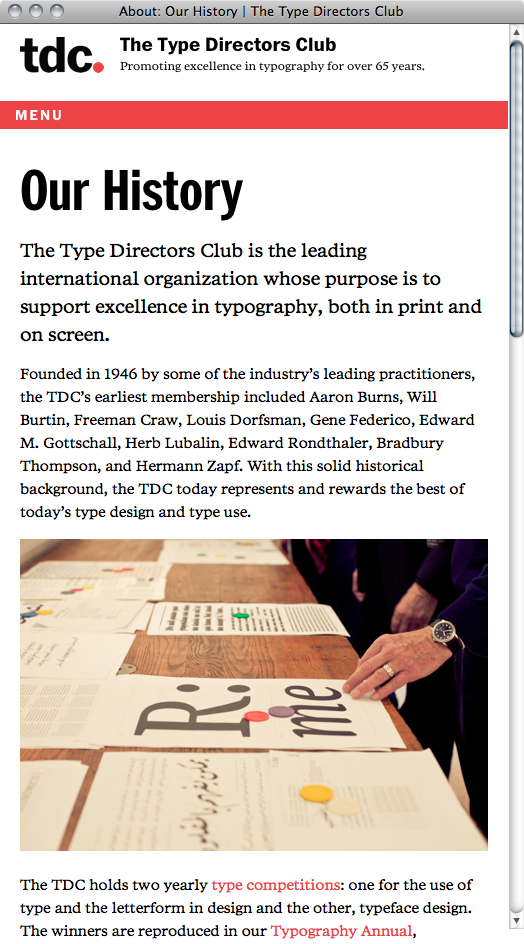 Type Directors Club website 4