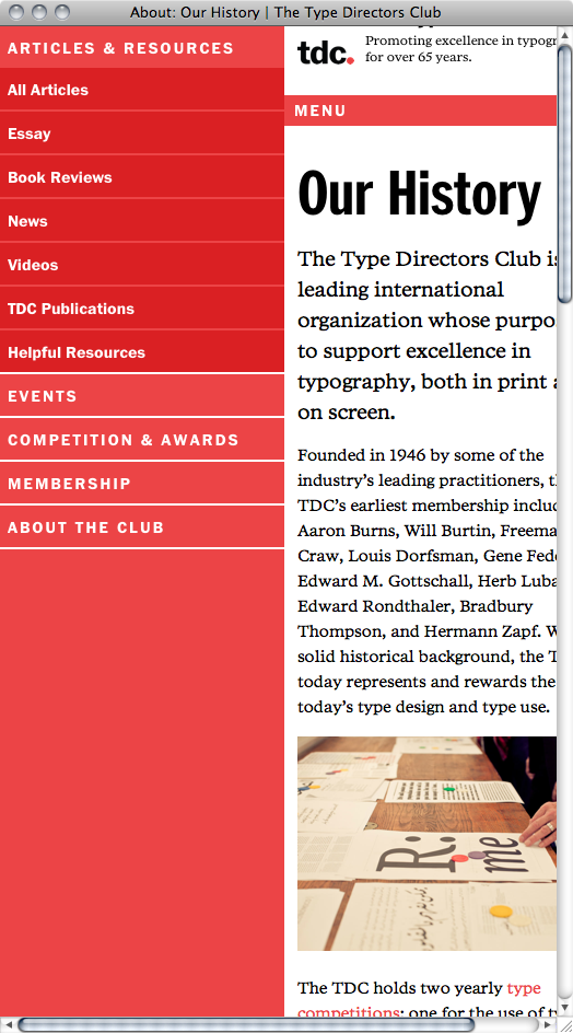 Type Directors Club website 5