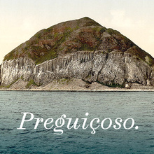 <cite>Preguiçoso.</cite> postcard