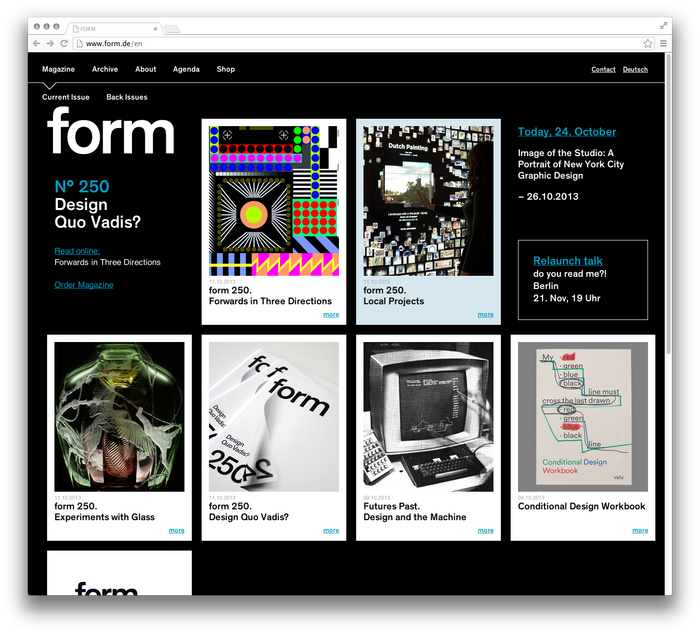 Form magazine website 1