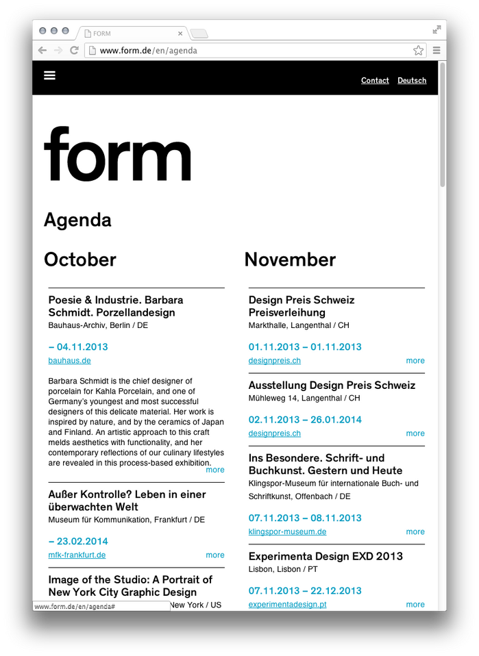 Form magazine website 2