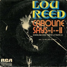 Lou Reed – “Caroline Says I / II” Spanish single cover