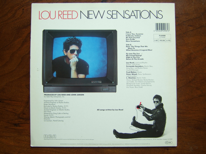 Lou Reed – New Sensations album art 2