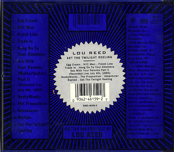 Lou Reed – Set the Twilight Reeling album art - Fonts In Use