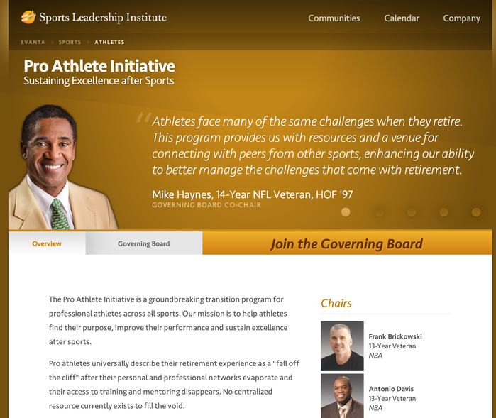 Evanta website 1