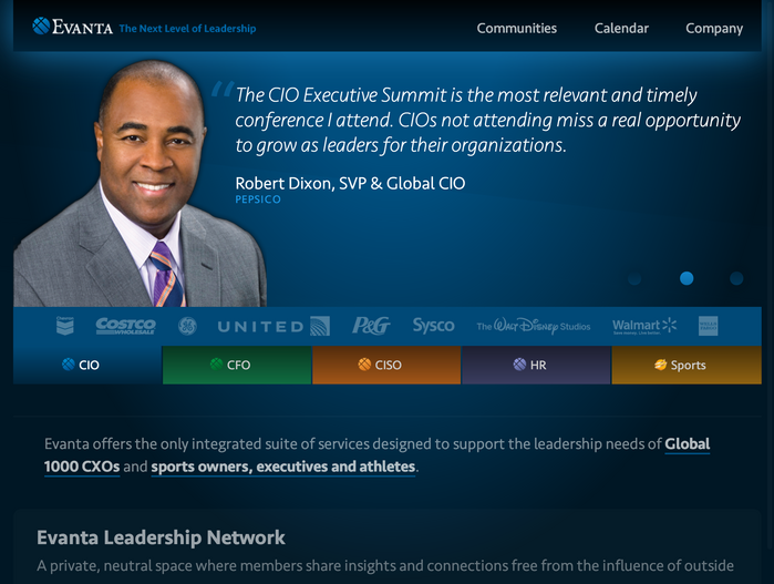 Evanta website 2