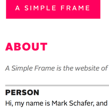 A Simple Frame website