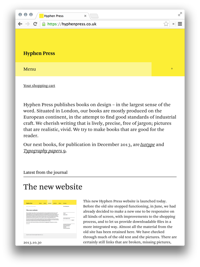 Hyphen Press Website 7