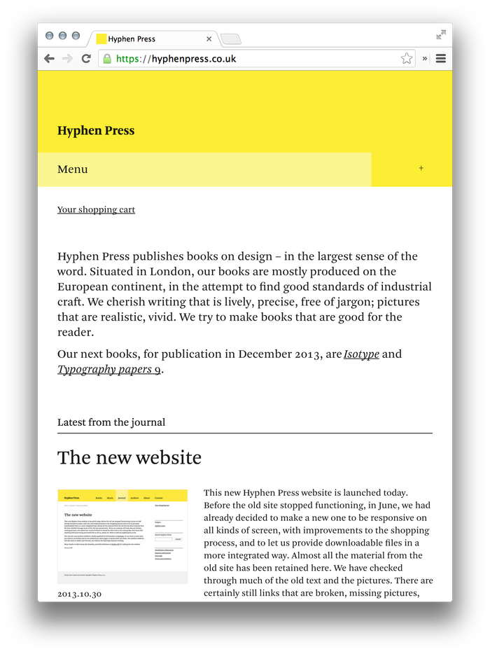 Hyphen Press Website 7