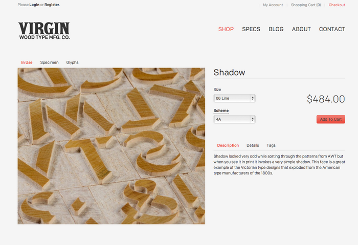 Virgin Wood Type Website 3