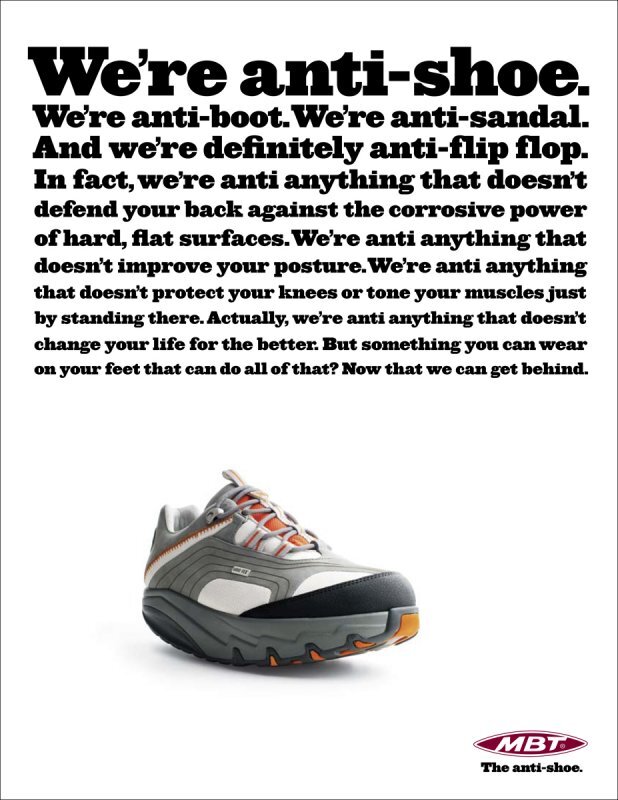 “The anti-shoe” campaign for MBT 1