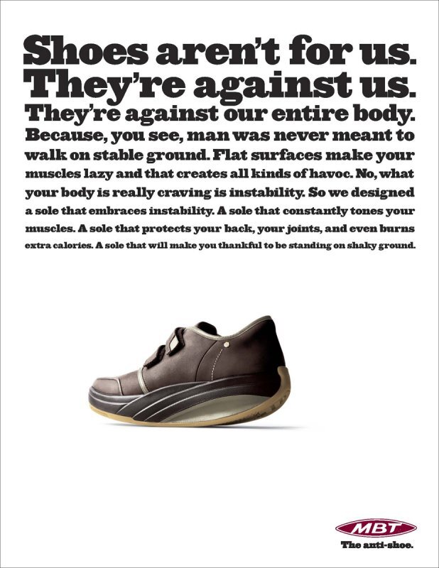 “The anti-shoe” campaign for MBT 3