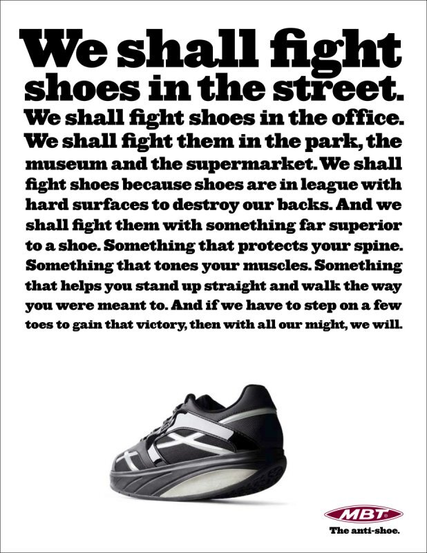 “The anti-shoe” campaign for MBT 6