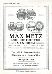 Max Metz product catalog