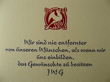 Goethe aphorism card