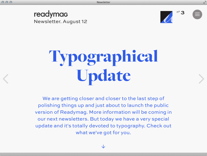 Readymag Newsletter 1