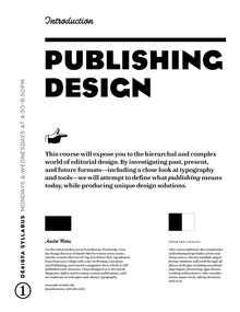 Publishing Design syllabus