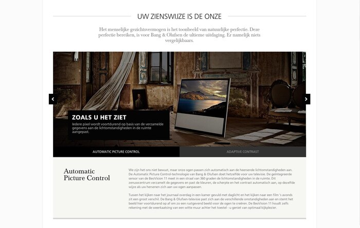 Bang & Olufsen website 2