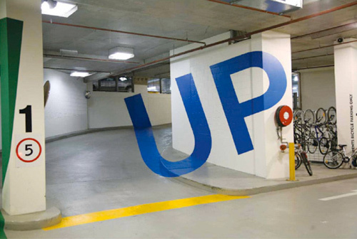 Eureka Tower parking garage signs 2