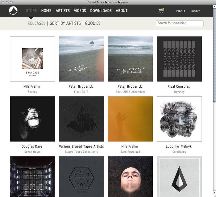 Erased Tapes Records website 2