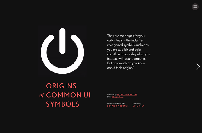 “Origins of Common UI Symbols”, Shuffle Magazine Edition 1