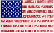 <cite>U.S.A. Surpasses All The Genocide Records! </cite>poster and fact sheet