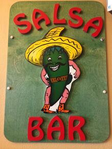 Salsa Bar Sign at Taqueria Guadalajara