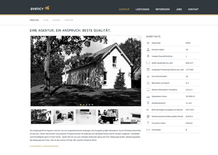 Sub page "Agentur"